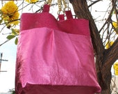 NOSEY ROSIE Shoulder Tote (Vinyl snakeskin embossed and metallic lambskin maxi tote with gold styled aluminum cable chain)
