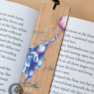 Elephant, Lift Off - Tasmanian Oak Wood Bookmark