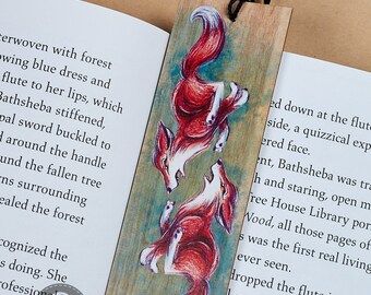 Feisty Fox Cubs - Tasmanian Oak Wood Bookmark
