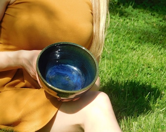 Handmade Blue-Green Ceramic Bowl