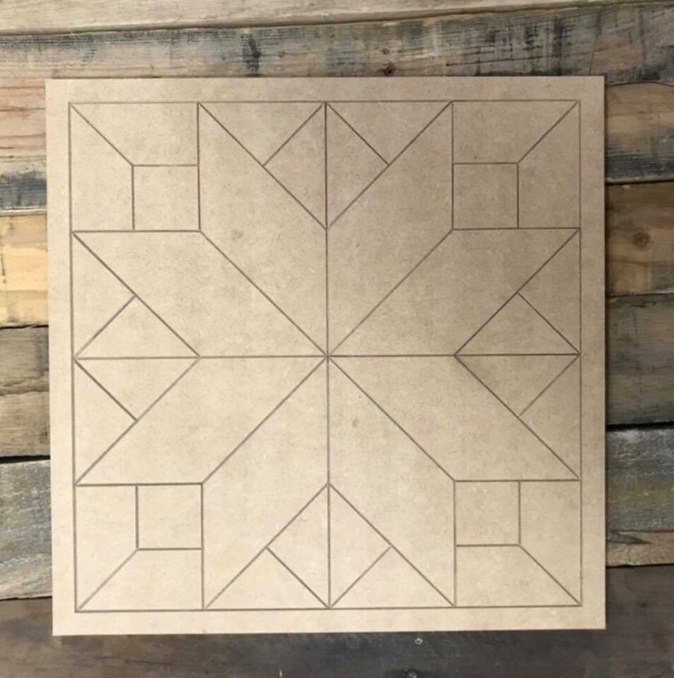 Unfinished Wood Barn Quilt To Paint, #4 DIY Paintable Quilt Pattern, …