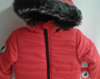 New Ride Safe Hooted Car Seat Coat Size 4T Red, Girls Coat/Jacket