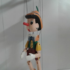 Vintage 24 Inch Pinocchio Wood Puppet/Marionette Handcrafted Puppet with Strings