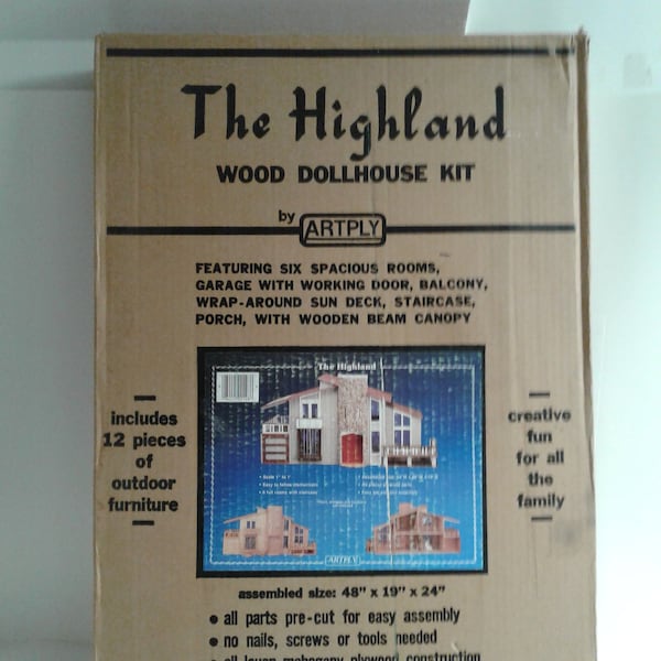 Artply The Highland Wood Dollhouse Kit Model 148