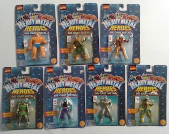 Você escolhe! Boneco de ação Heavy Metal Heroes em metal fundido, Toy Biz, 1997
