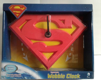 NJ Croce DC Comics SUPERMAN Wobble Wall Clock Moving Motion - Etsy