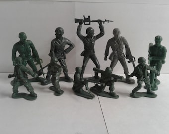 Lot de 10 figurines en plastique pour hommes, soldats, soldats