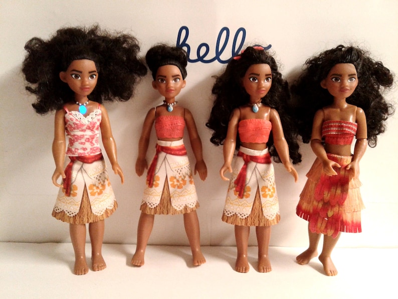 Disney/Hasbro Moana Adventure Figure Dolls Lot of 4 image 1