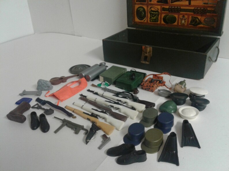 Large Lot Vintage G.I. JOE Wooden Foot Locker With Original Etsy