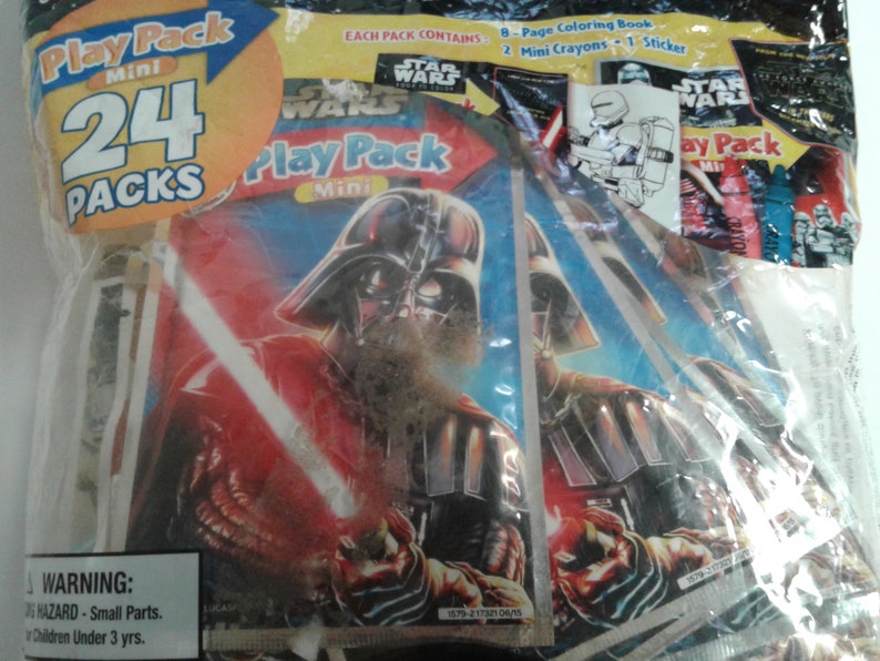 Coloring Book Crayons /& Stickers Star Wars Giveaways Party Favors Play Pack Mini 24 Packs