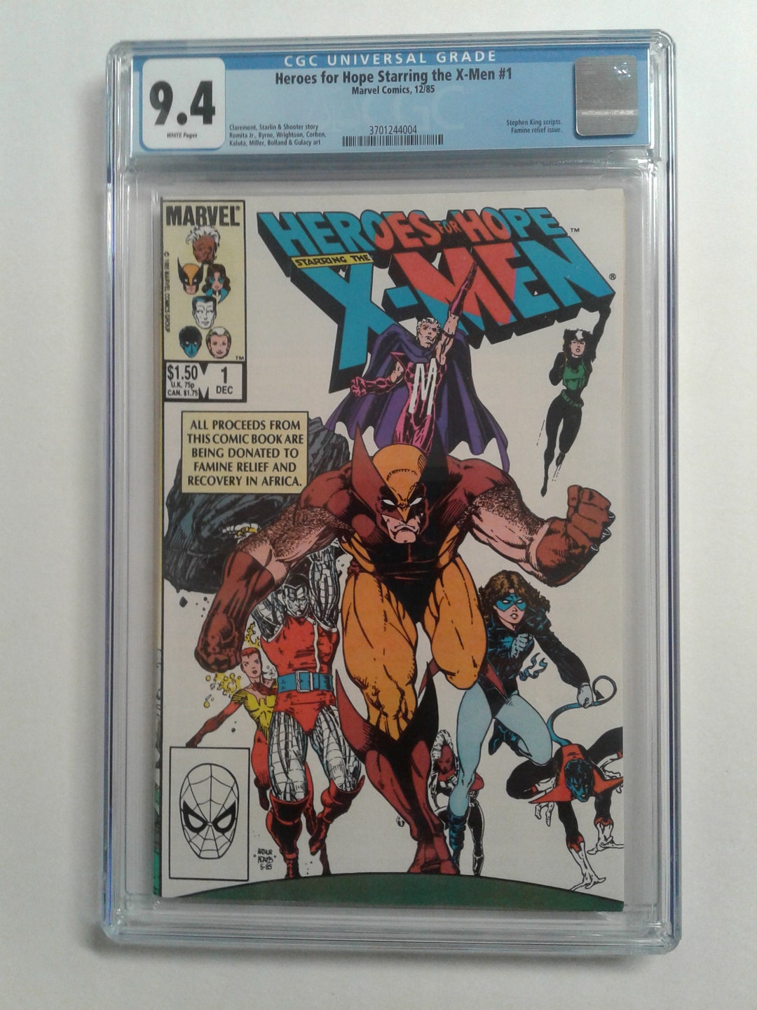 ★ビンテージ★ Herohe ヘローエ 46mm 4本 Heroes for Hope Starring X-men #1 1985 CGC 9.4 Famine Relief Issue