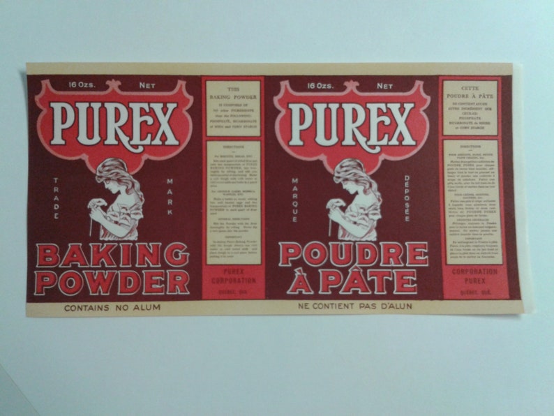 PUREX Baking Powder Can Label Vintage 1960s - Etsy