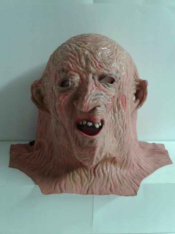Freddy Krueger Latex Halloween Mask New Line Vint… - image 1