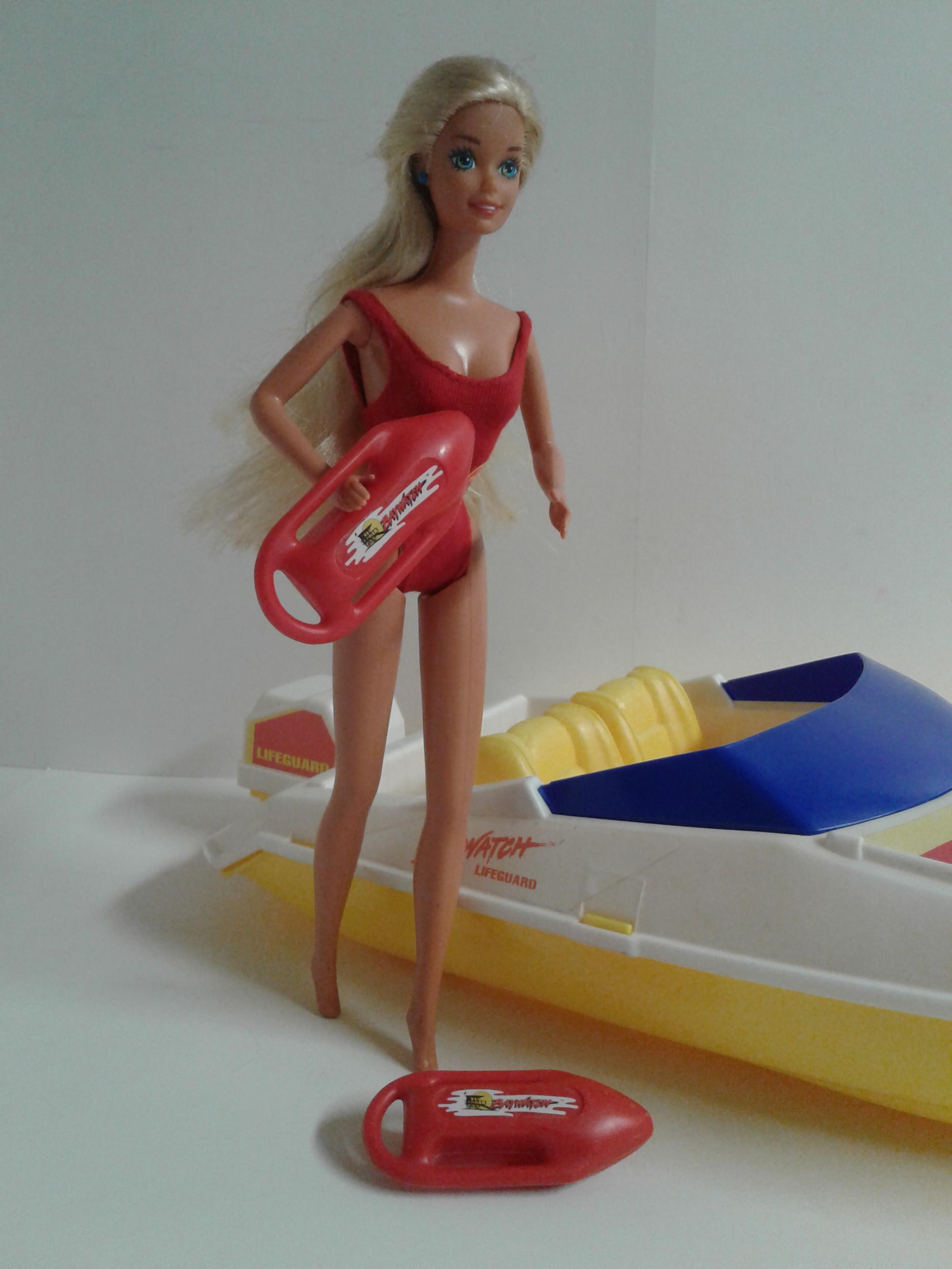 Baywatch Barbie Rescue Lifeguard Speedboat With Barbie Doll Mattel 1990 Etsy