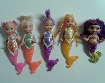 Lot Of 5 Mini Mermaid Dolls Assorted Colour 6 Inch
