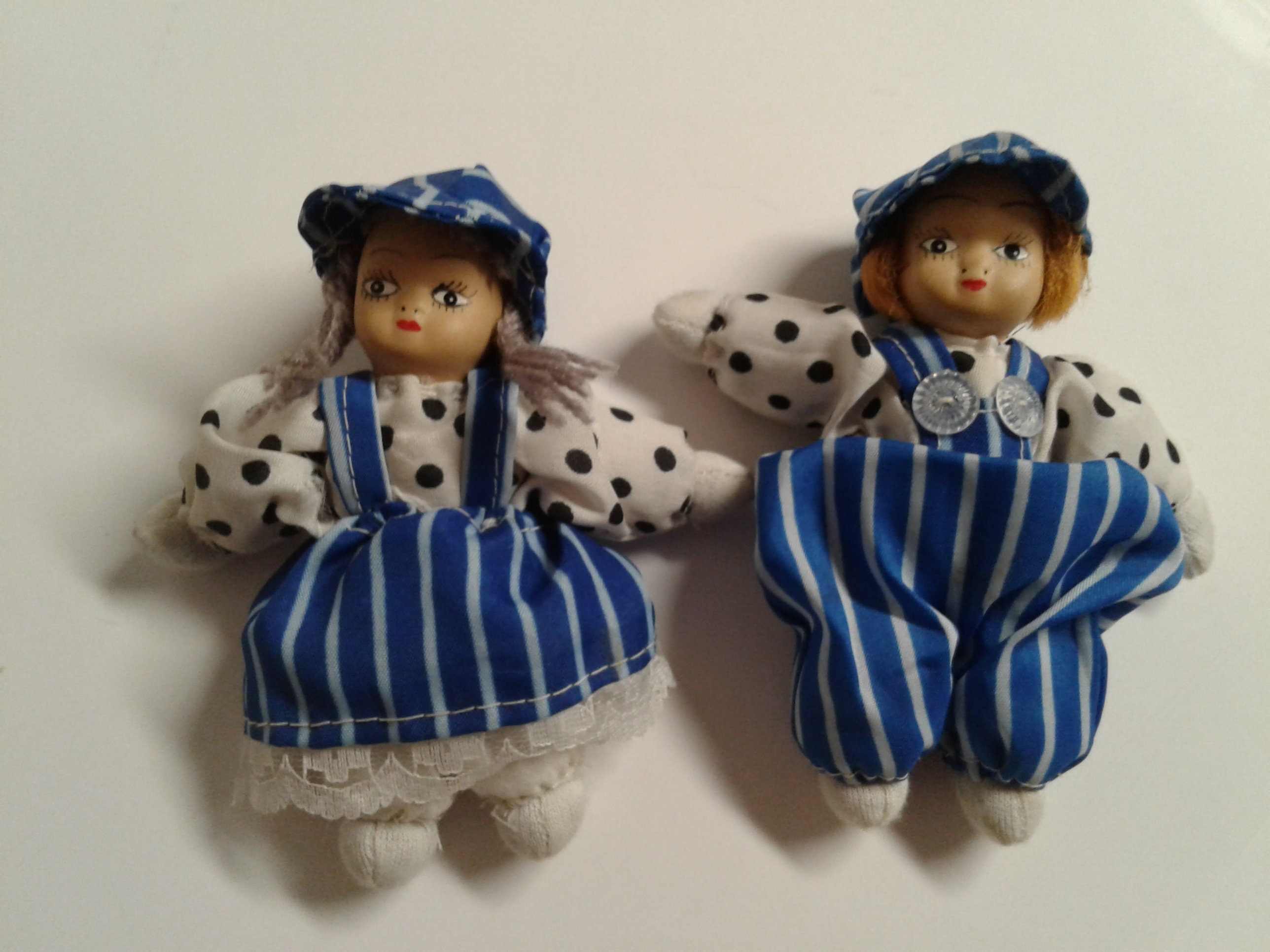The Twins Clown Dolls Porcelain Face, Sand Body, Hand Painted (4)