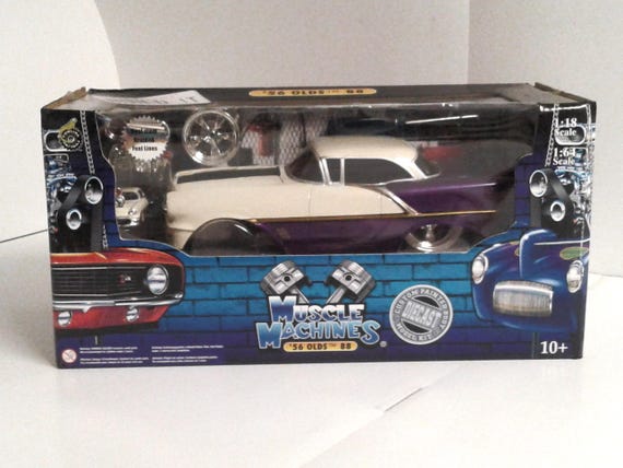 Muscle Machines '56 Olds 88 Diecast Car Set 1/18 & 1/64 Scale - Etsy