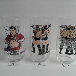 You Choose! WWF Wrestling Titan Sports Drinking Glass Vintage 1990