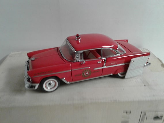 Franklin Mint 1955 Chevy Chevrolet Bel Air Fire Chief Diecast Car