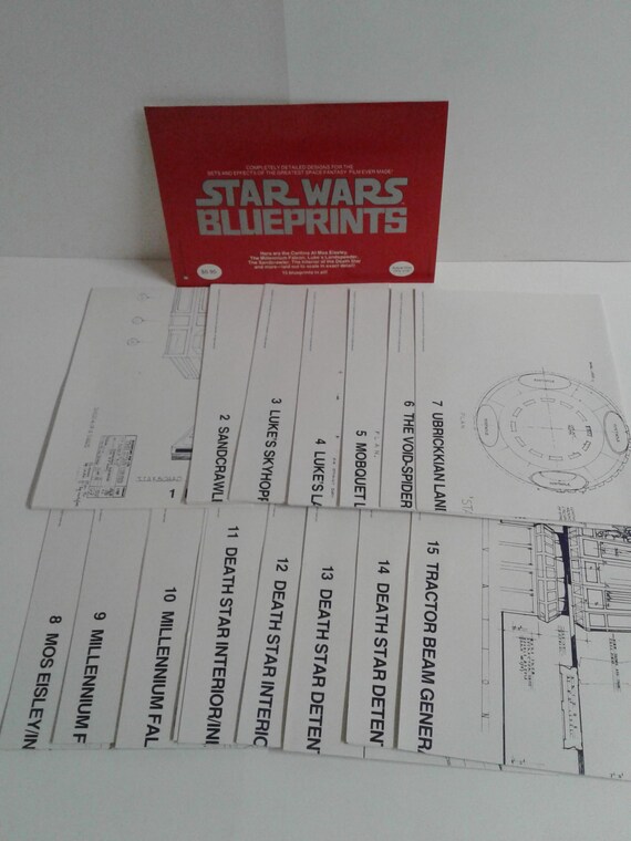 STAR WARS BLUEPRINTS 15枚セット Star Wars Blueprints Vintage 1977 Complete Set of 15 - Etsy