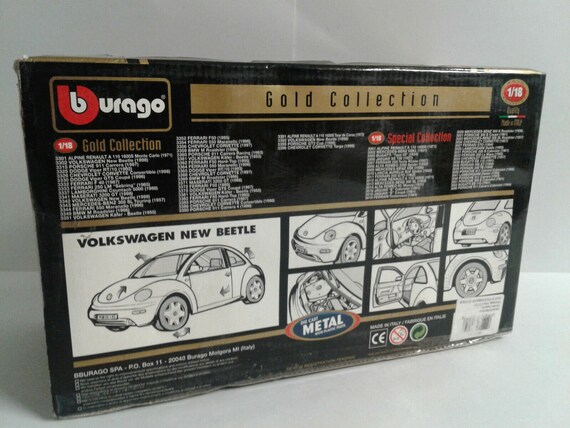 burago volkswagen new beetle 1998 gold collection