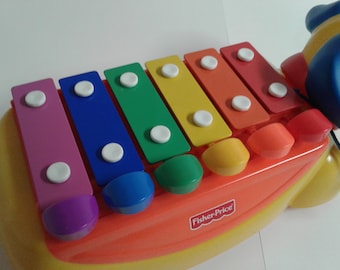 Fisher Price Yellow Puppy Dog Xylophone Pull Along Toddler Toy
