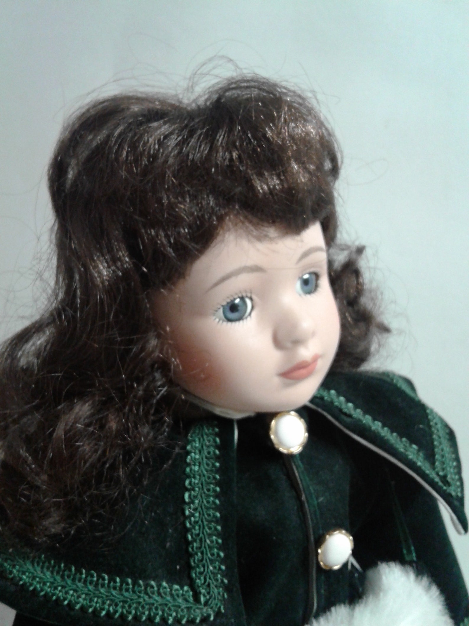 Victorian Collections Porcelain Doll Green Velvet Outfit 16 Etsy UK