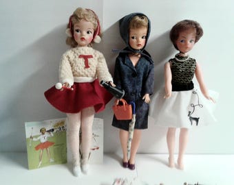 Vintage 1972 Ideal Tammy Doll Lot: Dolls, Clothing, Accessories, Booklet & Doll Case