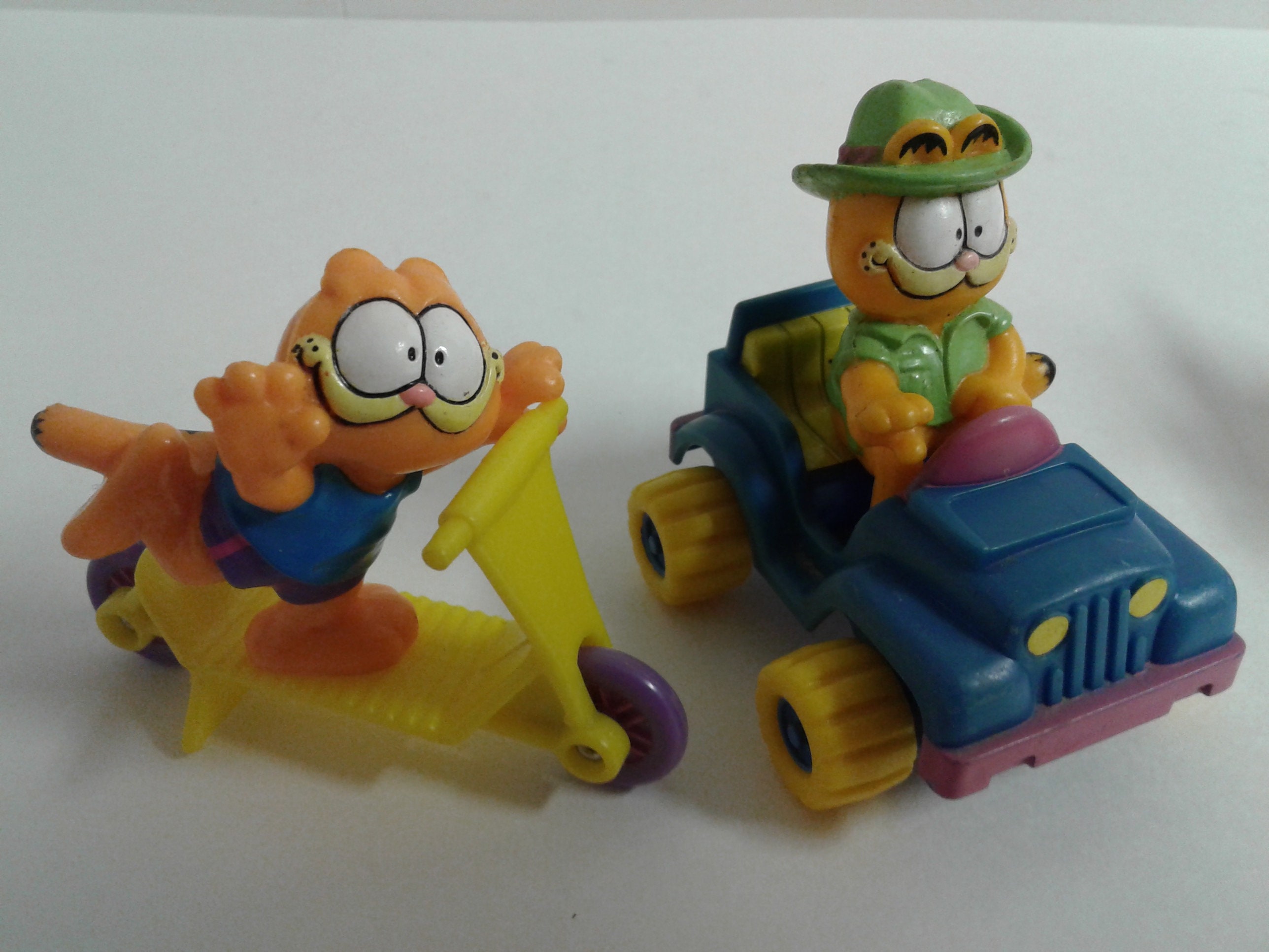Garfield Complete Set of 4 Vintage Mcdonald's Happy Meal Toys 1988