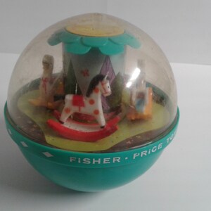 Vintage Fisher Price Roly Poly Blue Chime Ball #165