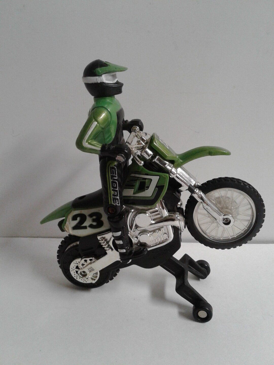 Mattel Hot Wheels Green Black Motor Bike With Rider 23 Etsy Israel