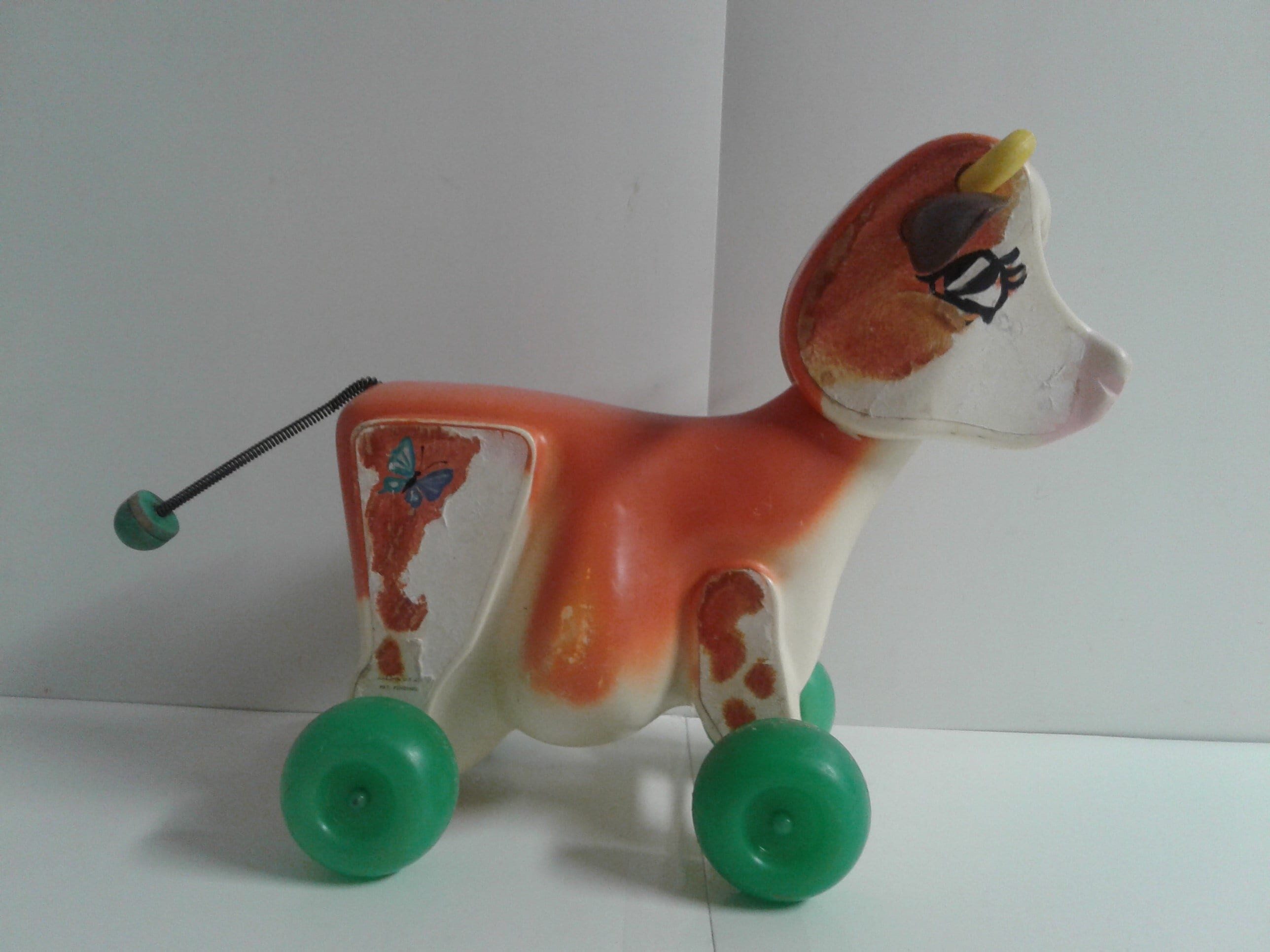 Fisher Price Molly Moo Cow Pull Toy 132 Vintage 1972 -  Sweden