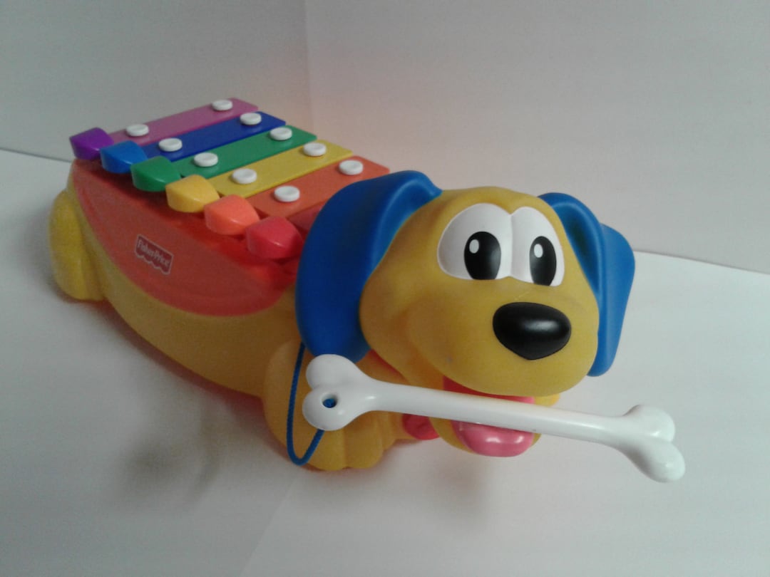 Fisher Price Yellow Puppy Dog Xylophone Pull Along Toddler Toy