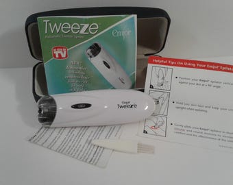 Emjoi Tweeze eRase Facial Hair Remover Epilator White Tested Works