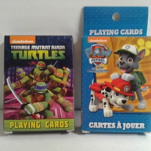 Lot de 2 cartes à jouer Teenage Mutant Ninja Turtles et Pow Patrol Nickelodeon