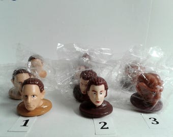 Sellos de goma vintage de Star Trek Deep Space Nine (con cabezas de Playmates, 1993)