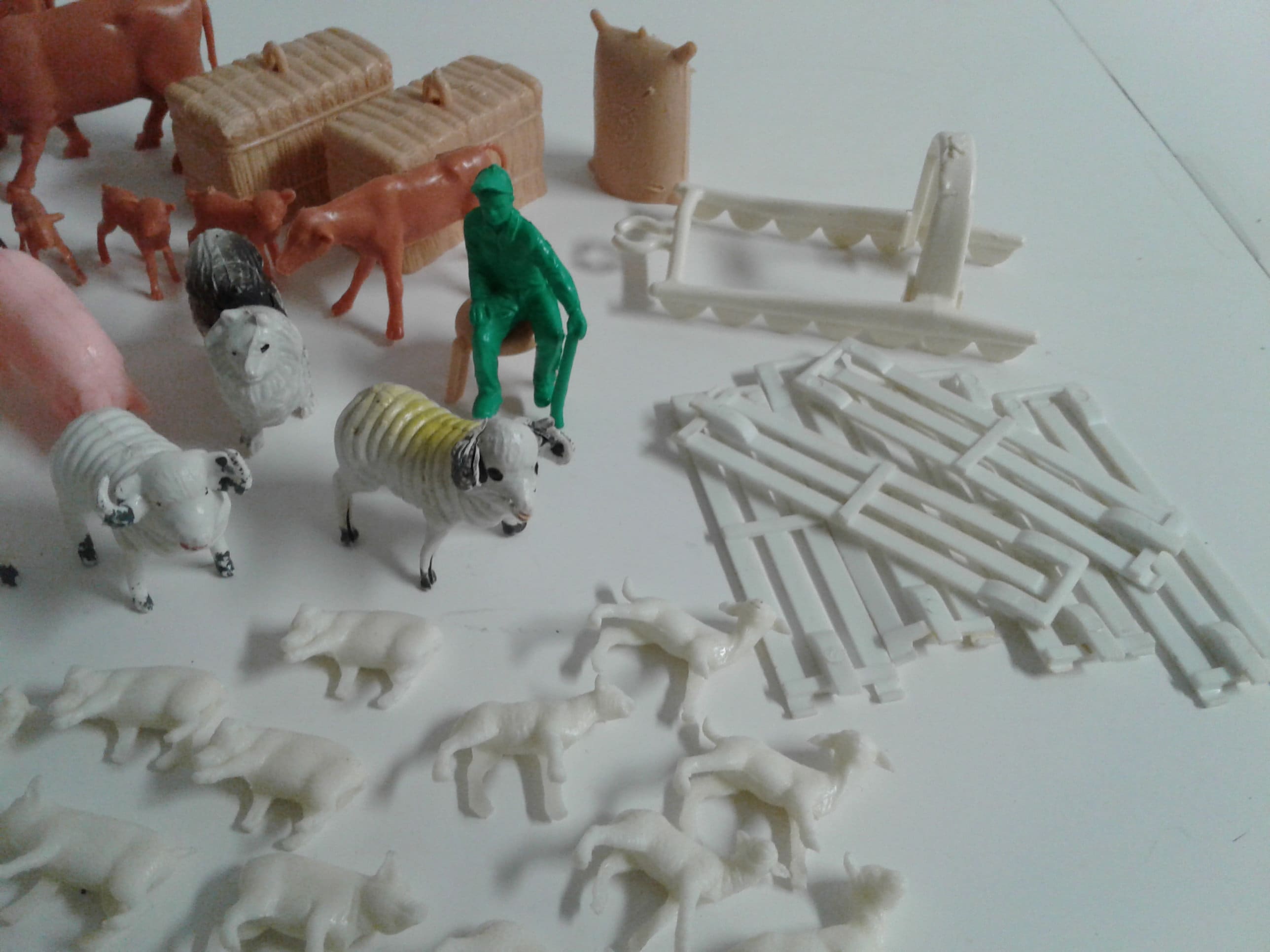 Lot of 70 Small Farm Animals Figure Plastic Toys Vintage 70