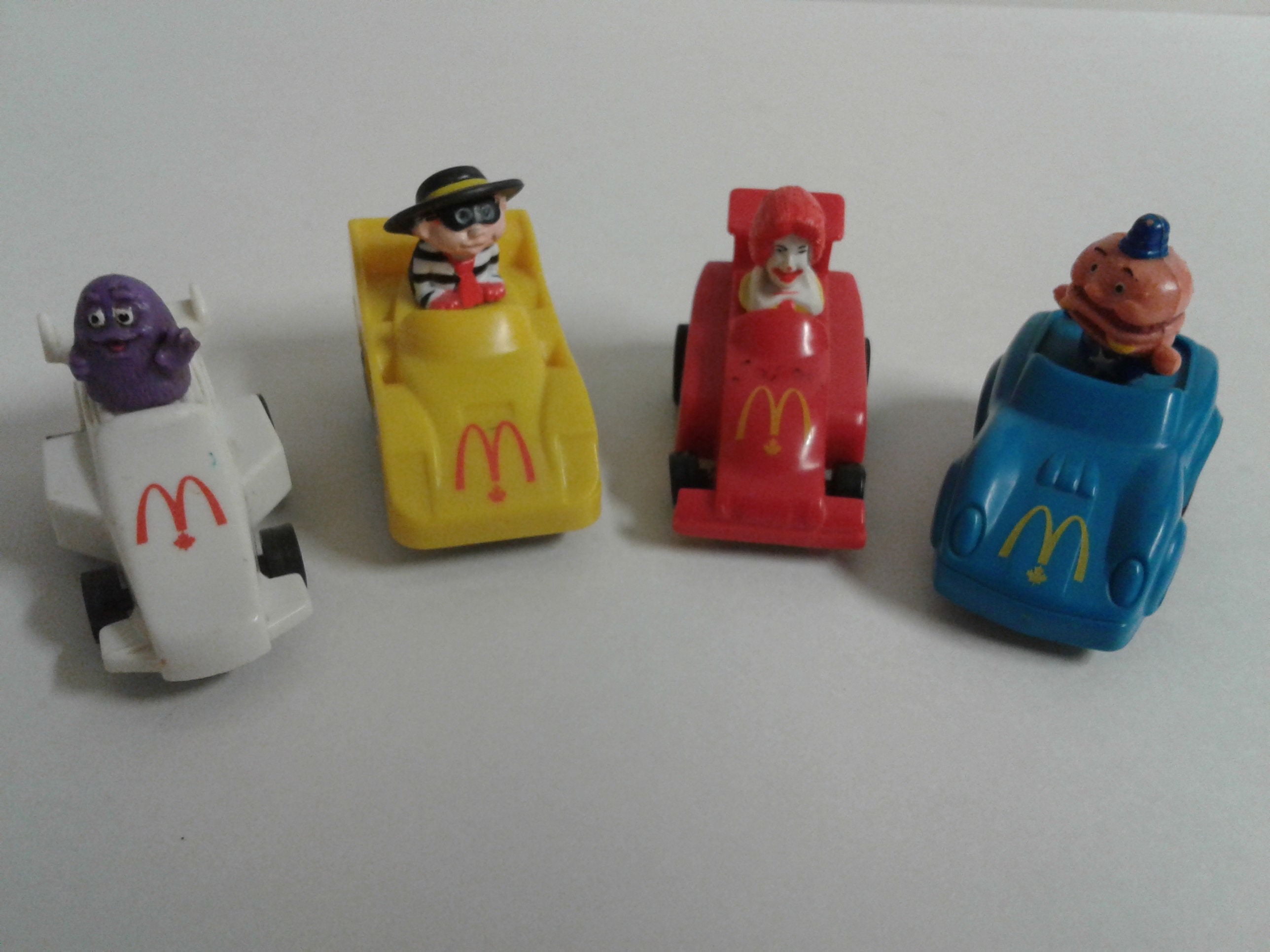 85'McDonaldsFast Macs Pull Back Cars 全4種 Vintage 80s MCDONALDS Fast Macs Happy Meal Pull Back Cars