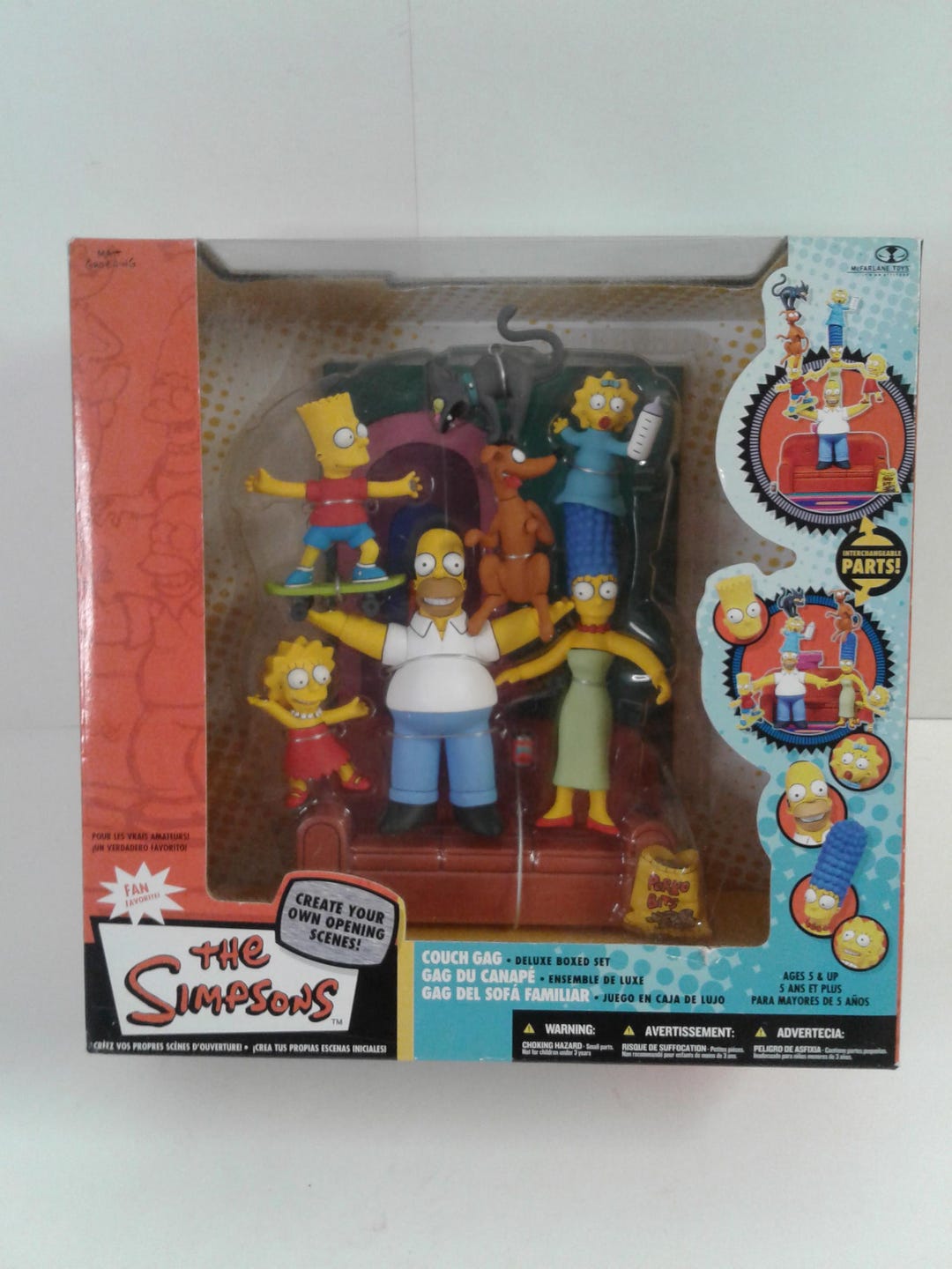 Mcfarlane the Simpsons Deluxe Boxed Set Family Couch Gag Action
