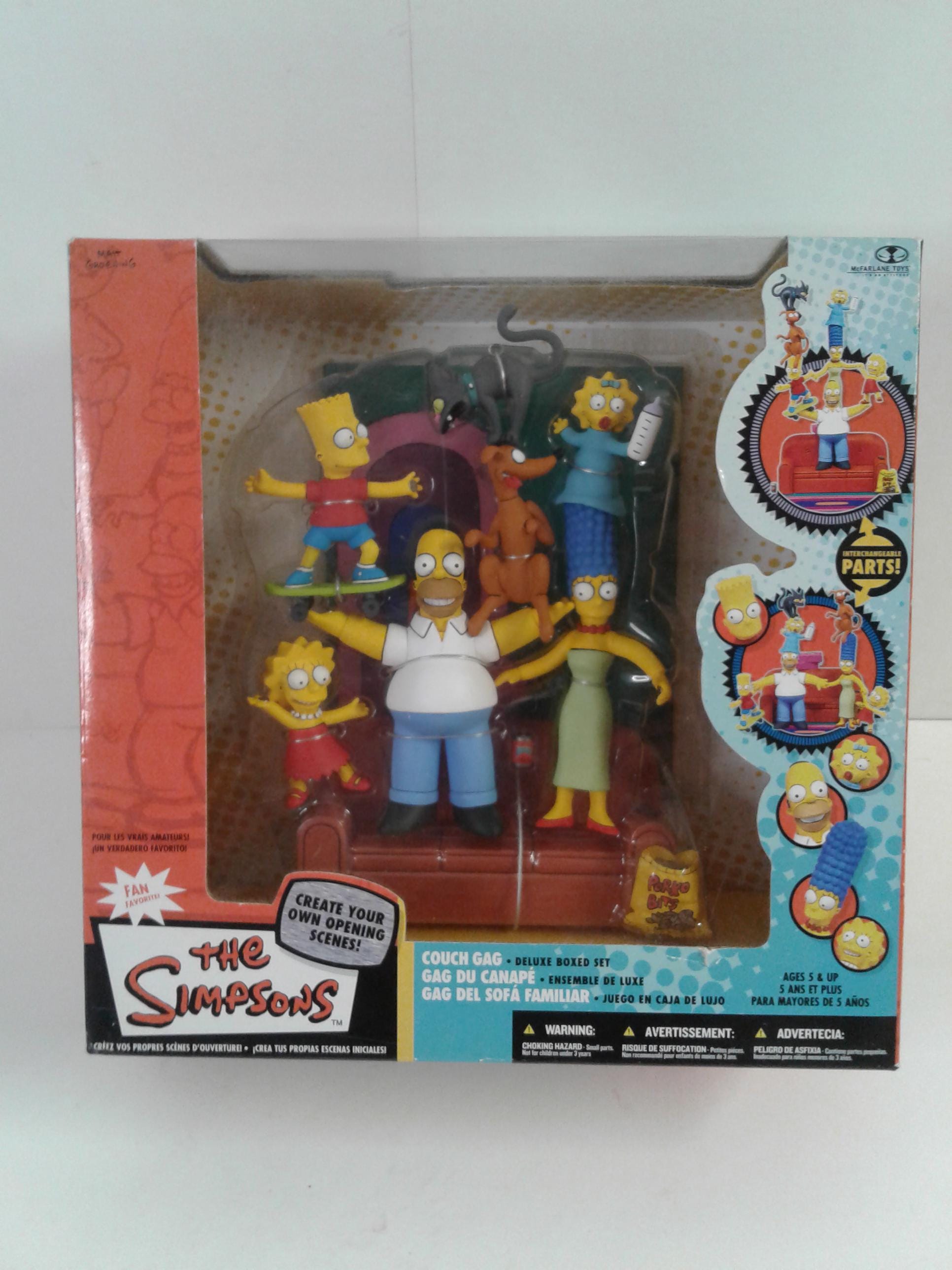 Mcfarlane the Simpsons Deluxe Boxed Set Family Couch Gag Action