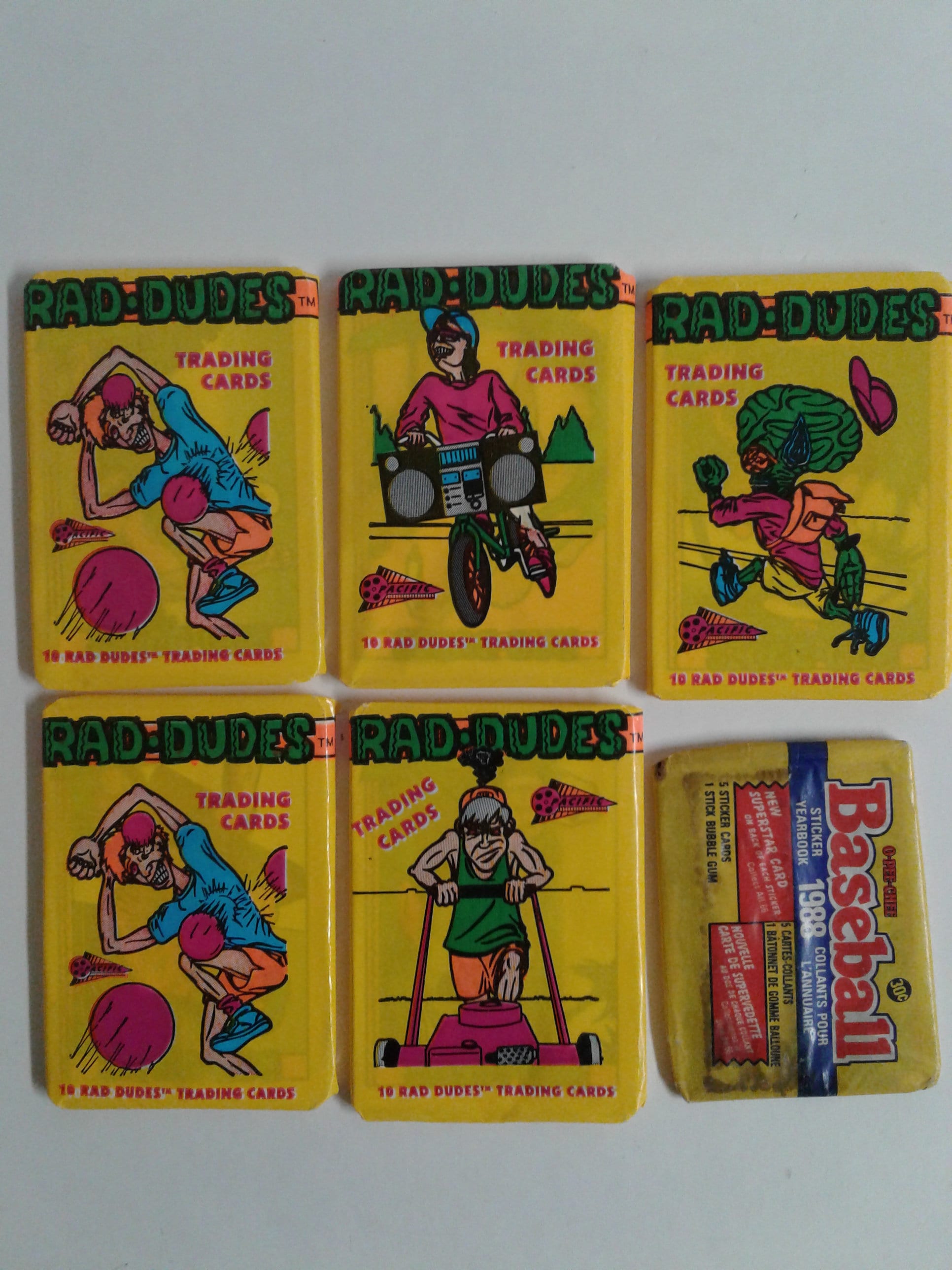 Vintage 1990 Pacific Rad Dudes Trading Cards 4 Wax Packs - Etsy