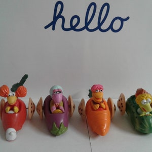FRAGGLE ROCK Full Set Of 4 Figures McDonald&#39;s Happy Kids Meal 1988