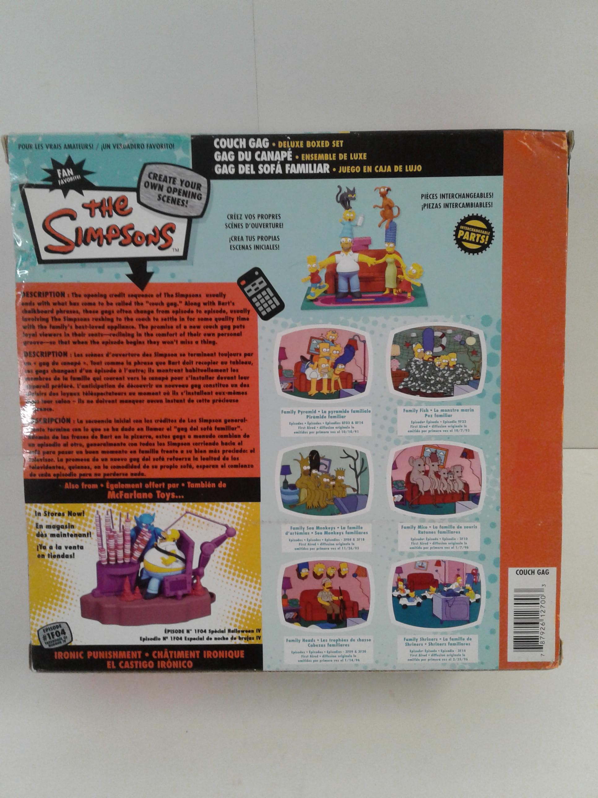 Mcfarlane the Simpsons Deluxe Boxed Set Family Couch Gag Action