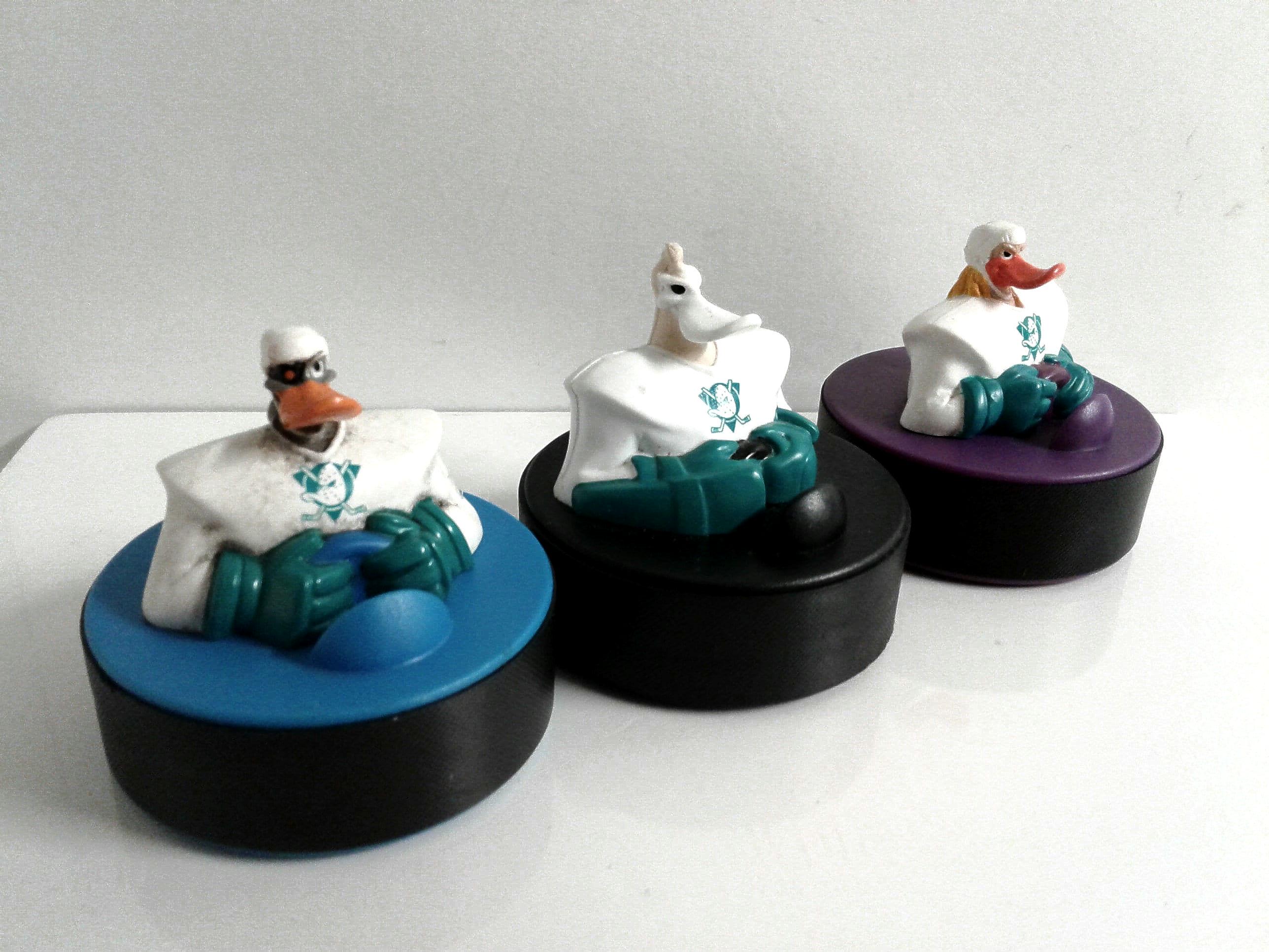 Vintage Disney Mighty Ducks Hockey Pucks Mcdonalds Happy Meal Toys