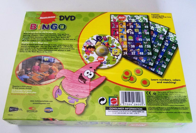 Nick DVD Bingo Hosted by Spongebob Squarepants Nickelodeon Etsy Canada
