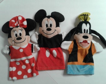 Melissa & Doug Lot of 3 Disney Mickey Mouse and Friends Soft Hand Puppets