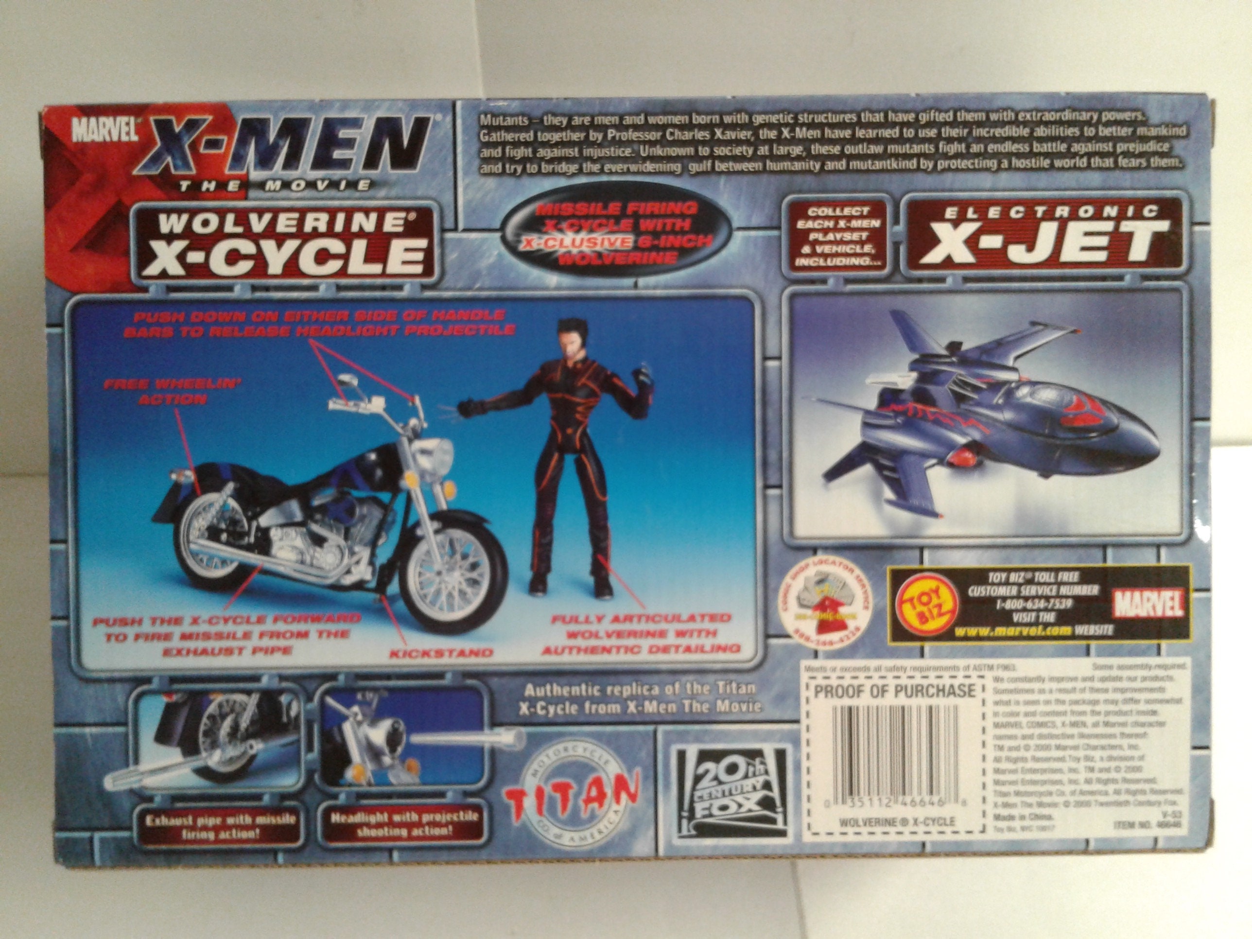 トイビズ　マーベル　ＸMEN　THEムービー　WOLVERINE X-CYCLE Wolverine X-cycle & Figure Marvel X-men The Movie by Toy Biz