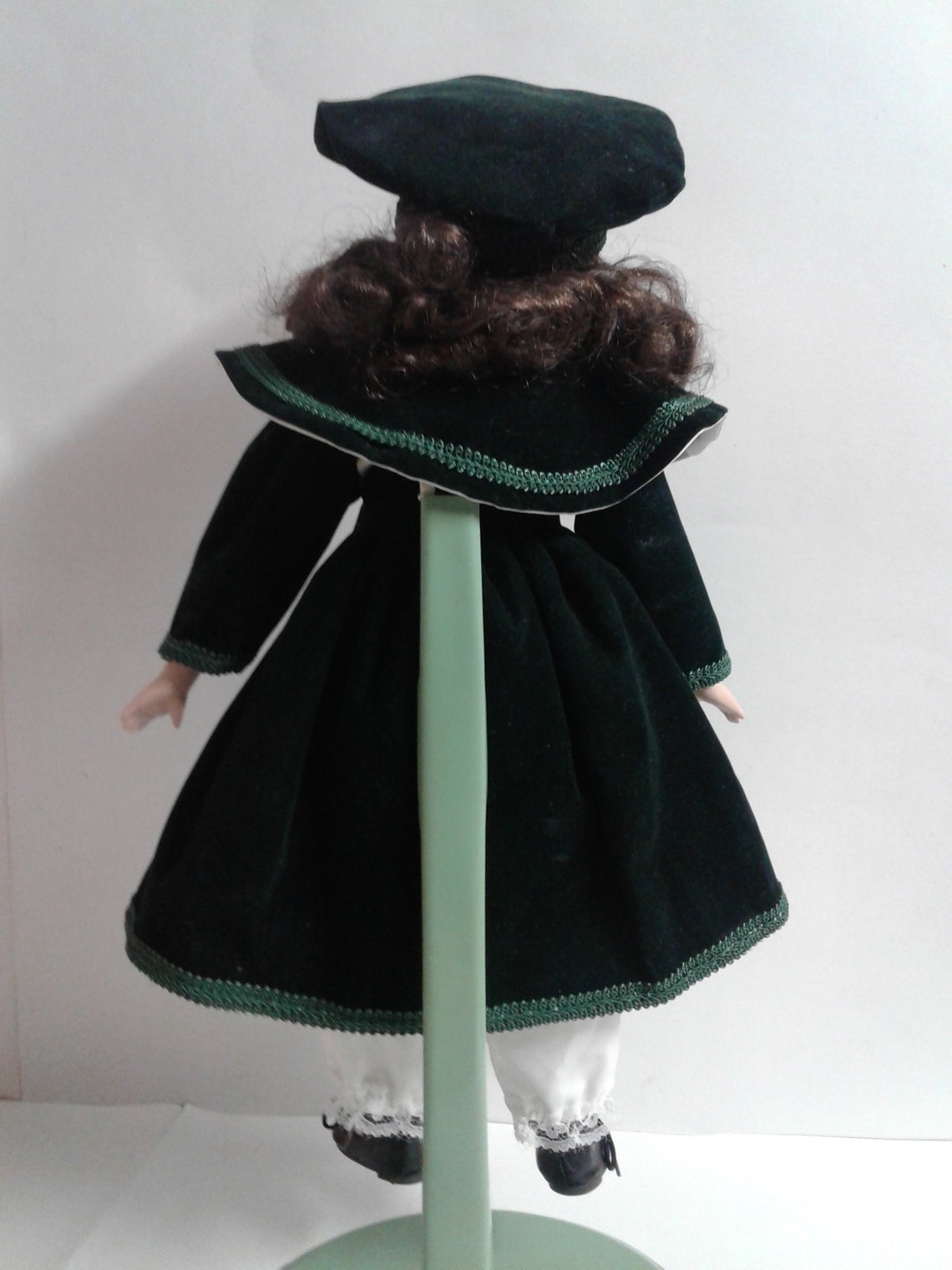 Victorian Collections Porcelain Doll Green Velvet Outfit 16 Etsy UK