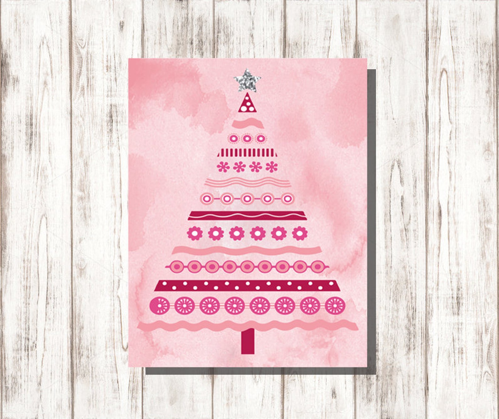 Pink Christmas Cards 