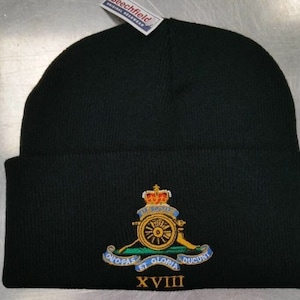 Royal Artillery Cuffed Beanie Hat - can be personalised